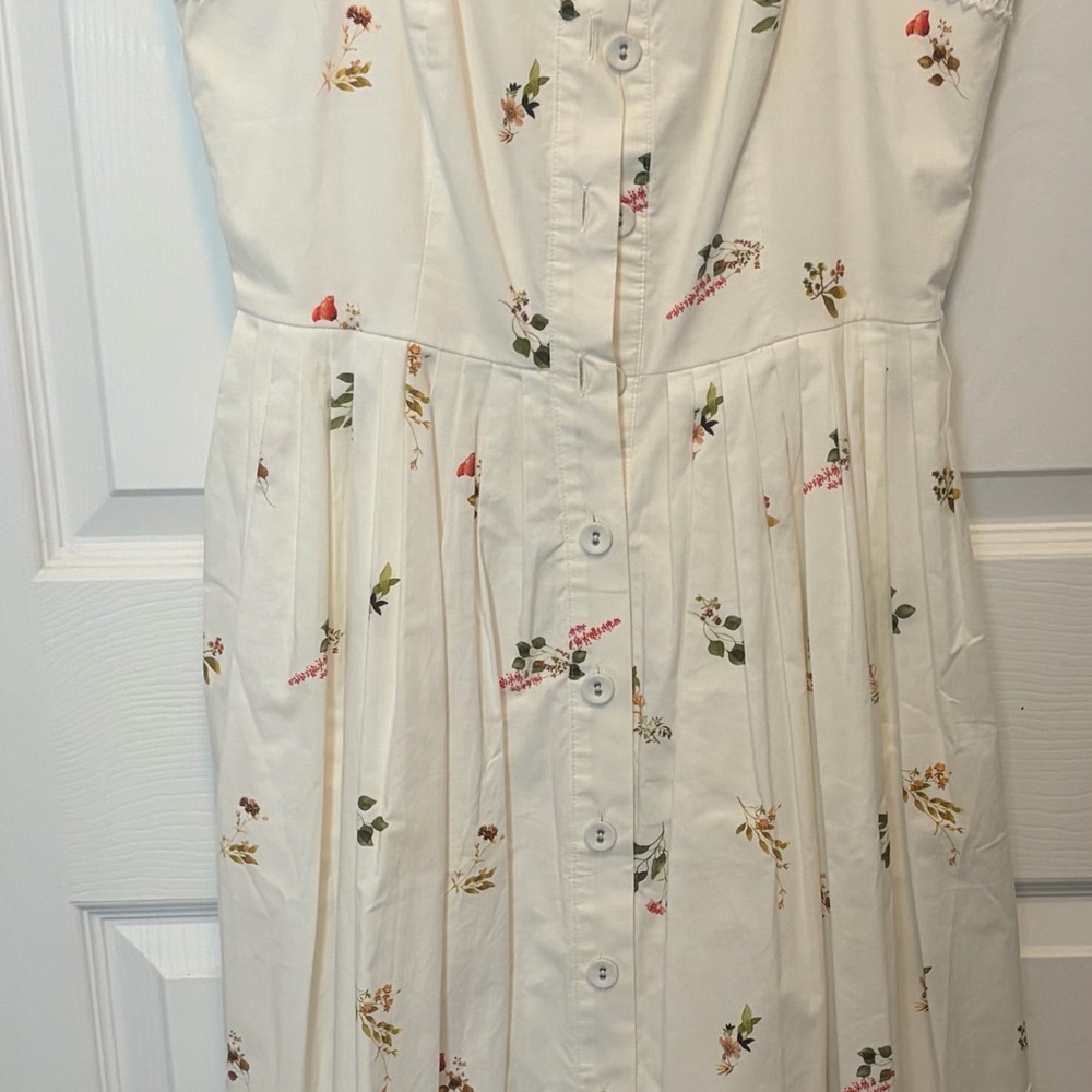ANTONIO MELANI Ivory Floral Button-Front Dress